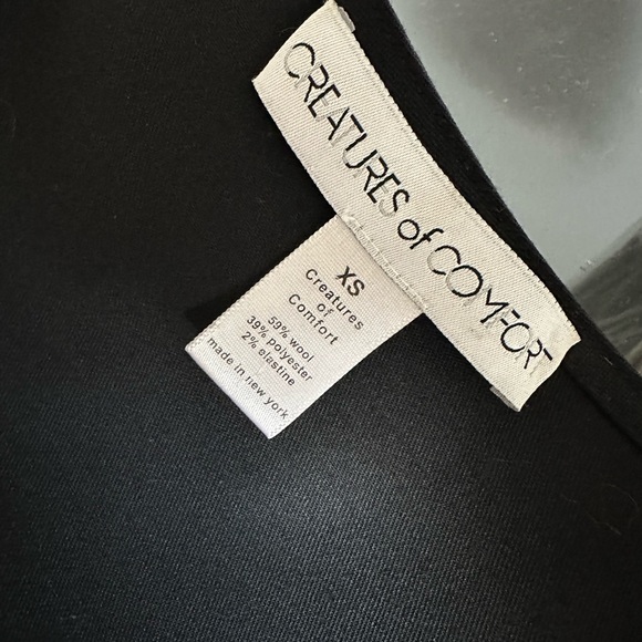 Creatures of Comfort black xs wool work sheath a-line with pockets dress - Picture 3 of 3